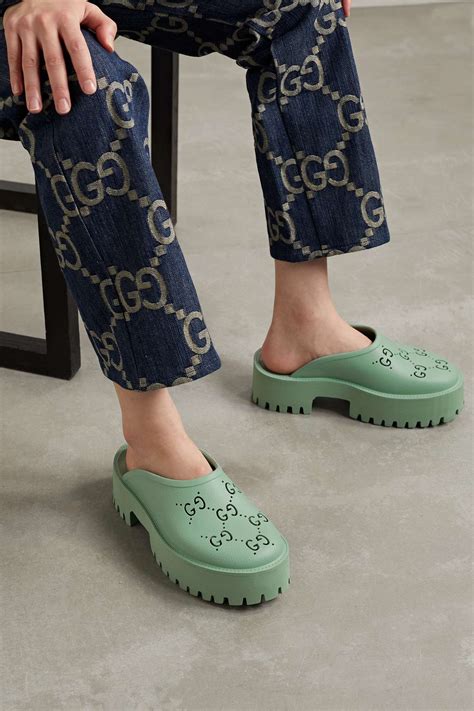 gucci rubber mules|gucci rubber platform mules.